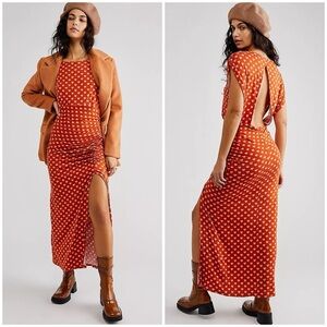 Free People lakeside Orange Midi Dress